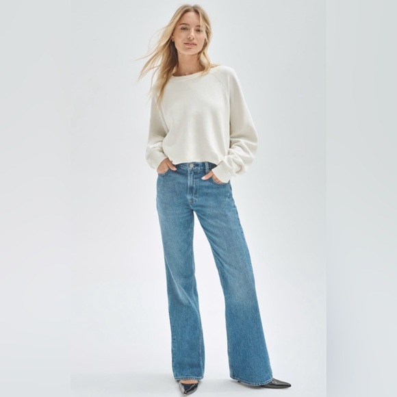 Denim Forum Denim - Aritiza Denim Forum Marianne mid loose flare‎ jeans size 38 32 long